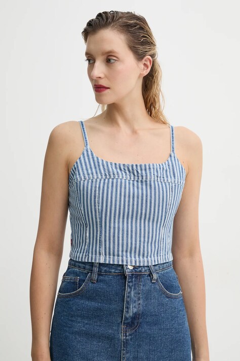 Levi's top din denim JADINE DENIM CAMI TANK femei, culoarea bej, modelator, 001SD