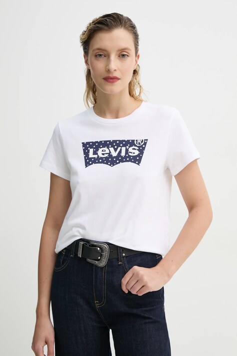 Levi's tricou din bumbac THE PERFECT TEE femei, culoarea alb, 17369