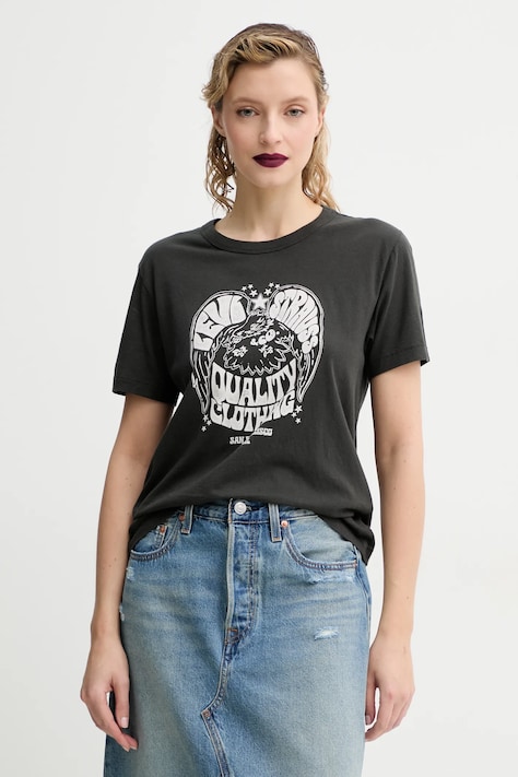 Bavlněné tričko Levi's GRAPHIC ICONIC TEE černá barva, A8802