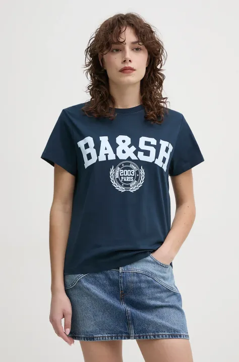 BA&SH t-shirt bawełniany IONI damski kolor granatowy 1E25IONI
