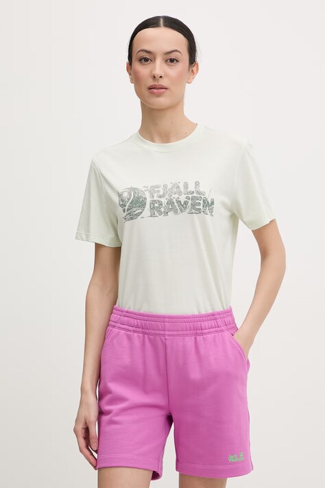 Fjallraven t-shirt damski z bawełną Lush zielony F14600165