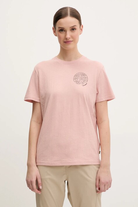 Tričko Fjallraven Hemp Blend Out Here dámske, ružová farba, F14600215