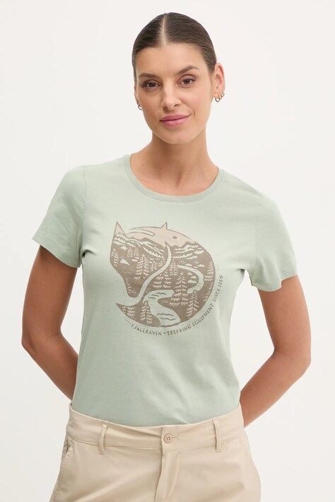 Fjallraven tricou Arctic Fox femei, culoarea verde, F89849