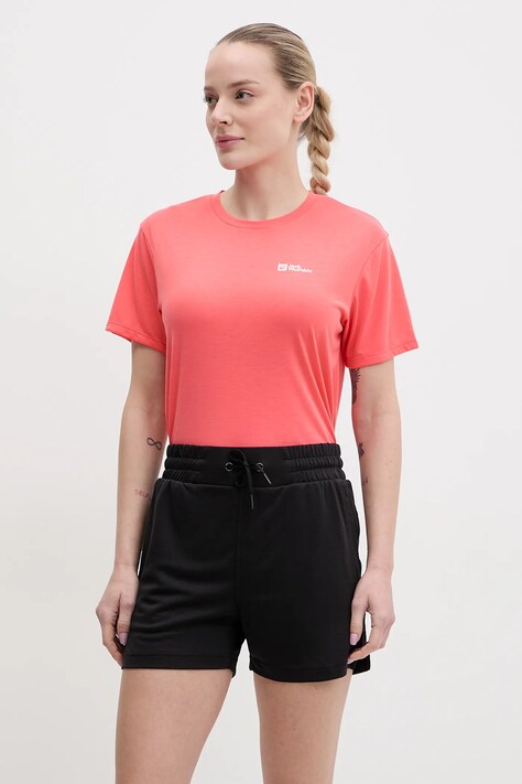 Jack Wolfskin tricou sport Vonnan Crop culoarea roz, A63932