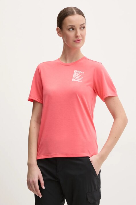 Jack Wolfskin tricou sport Vonnan Graphic culoarea portocaliu, A63953