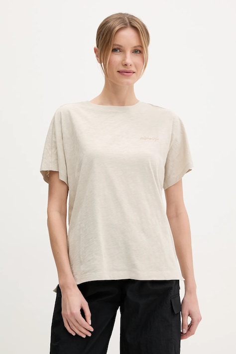 Bavlněné tričko Napapijri S-Eclair béžová barva, NP0A4IFZN901