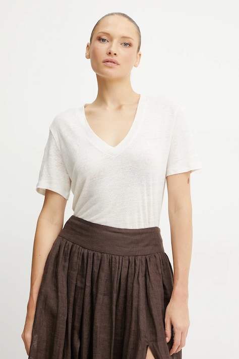 BOSS Orange tricou de in femei, culoarea bej, 50538645