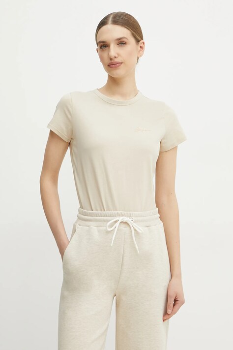 BOSS Orange tricou din bumbac femei, culoarea bej, 50541343