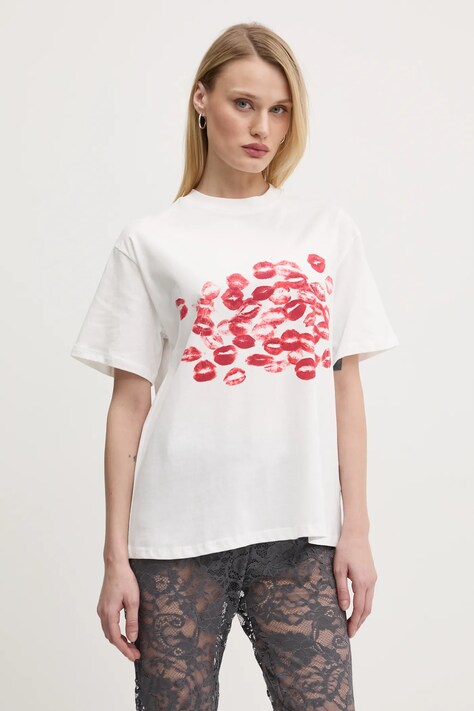 Хлопковая футболка Never Fully Dressed Kissed By NFD женская цвет белый NFDTO1515