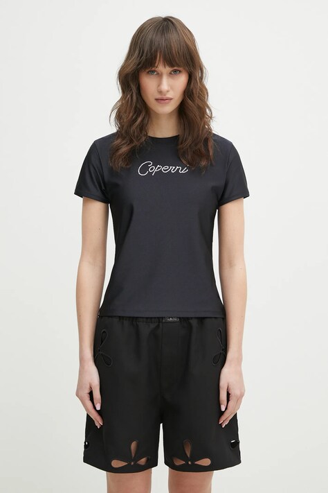 Coperni t-shirt Crystal Logo women’s black color COPJS07CRF3023
