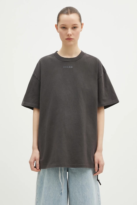 Bavlněné tričko KSUBI Sott Boyfriend dámské, šedá barva, WPS25TE010