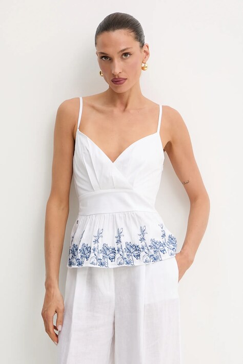 Топ Guess цвет белый с аппликацией W5GH1A WH580