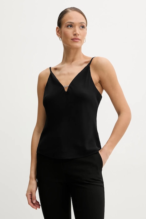 Блузка Guess CAROLINE женская цвет чёрный однотонная W5GH58 WGLD2