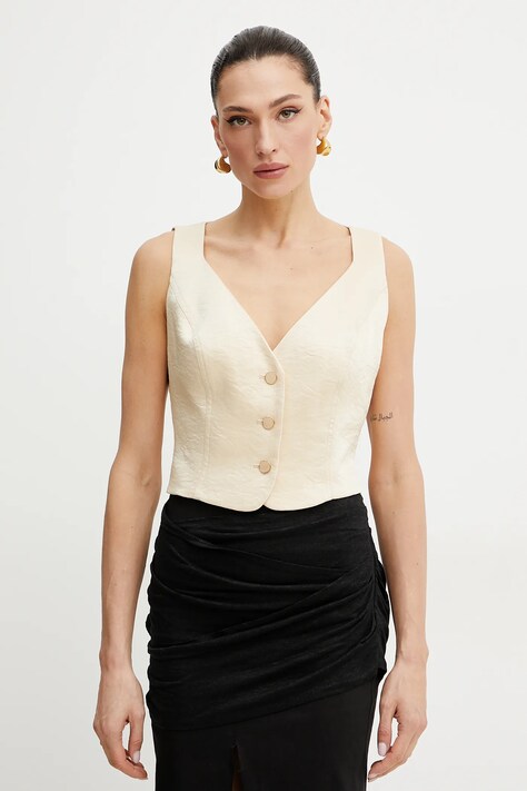 Безрукавка Guess CAMILLE колір бежевий однобортна W5GH71 WH5F0