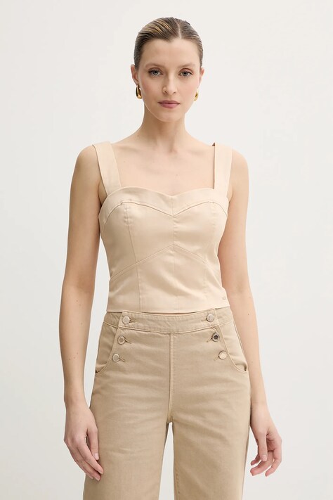 Guess top AURORA colore beige W5GH80 WH5M2
