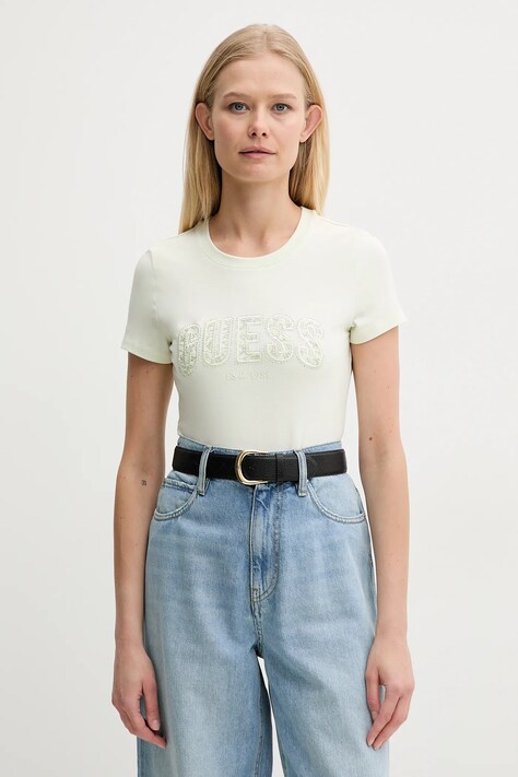 Guess t-shirt női, bézs, W5GI04 J1314