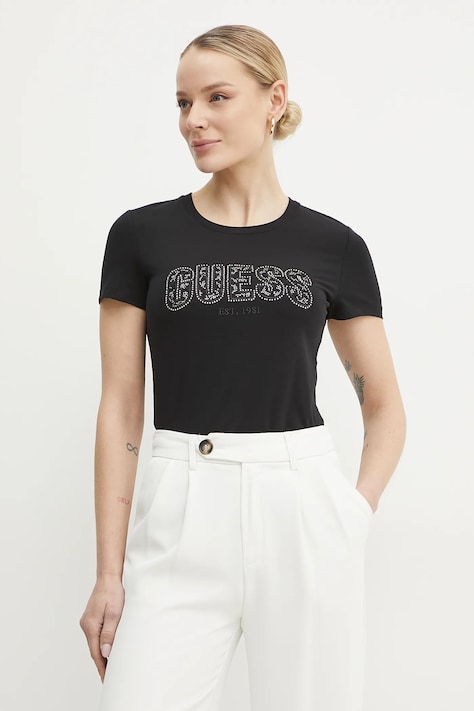 Tričko Guess černá barva, W5GI04 J1314
