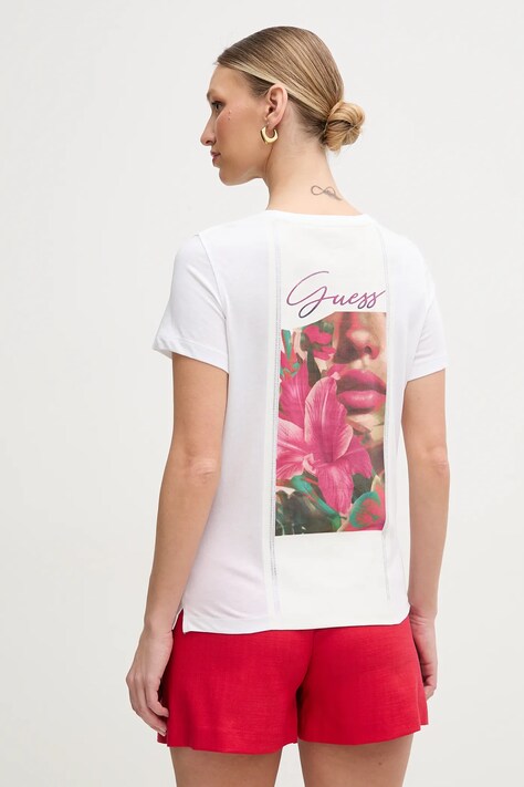 Guess tricou femei, culoarea alb, W5GI09 K5JK1