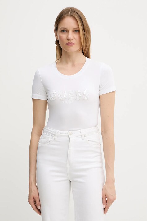 Tričko Guess dámské, bílá barva, W5GI17 J1314
