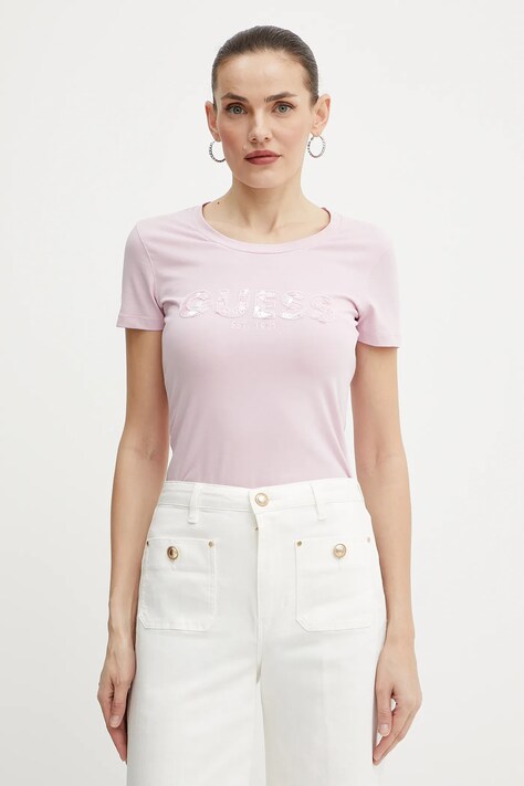 Tričko Guess dámské, fialová barva, W5GI17 J1314