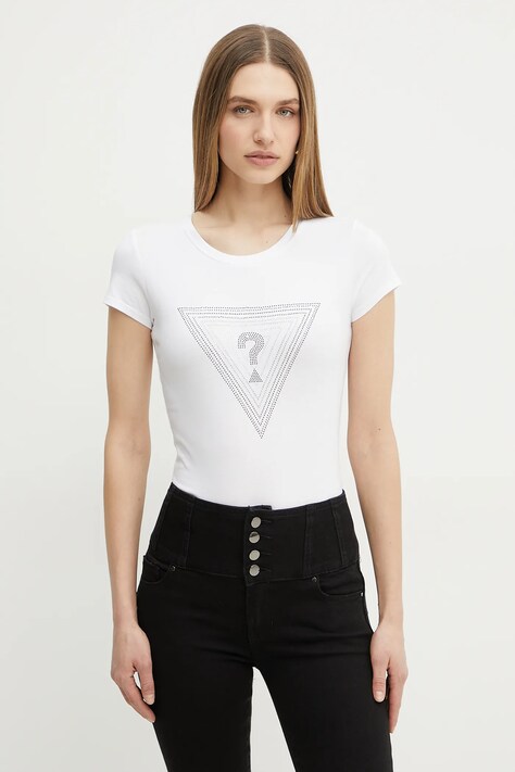 Guess tricou femei, culoarea alb, W5GI43 KA0Q1
