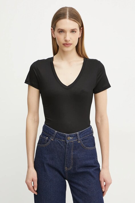 Guess tricou femei, culoarea negru, W5GP31 KCSX2