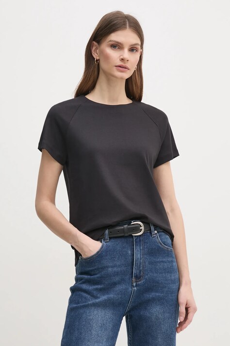 Calvin Klein tricou din bumbac femei, culoarea negru, K20K208399