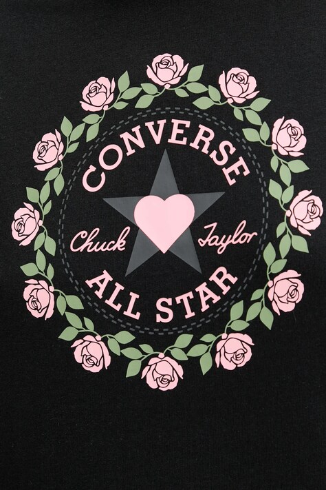 Бавовняна футболка Converse — SS25-TSD1HN, чорний — фото 4
