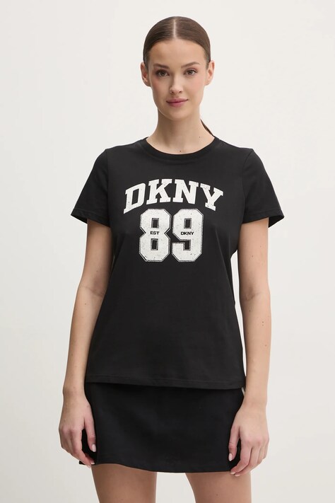 Бавовняна футболка Dkny жіноча колір чорний DP5T1228