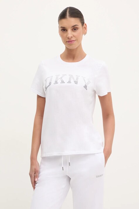 Dkny tricou din bumbac femei, culoarea alb, DP5T1250