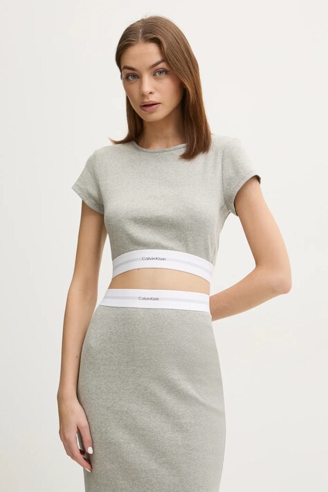 Calvin Klein Underwear tricou femei, culoarea gri, LV00QS7349