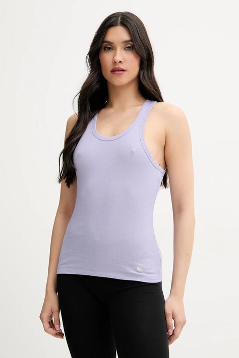 Calvin Klein Underwear top din bumbac 3-pack culoarea violet, LV00QS7493