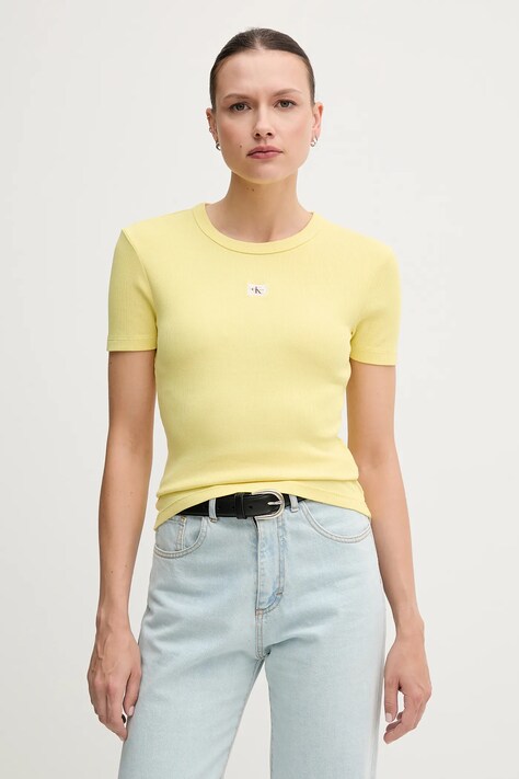 Tričko Calvin Klein Jeans dámske, žltá farba, J20J225244