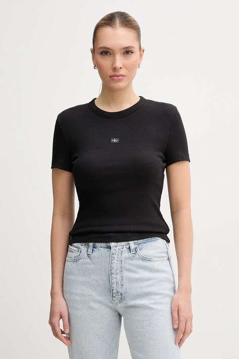 Tričko Calvin Klein Jeans černá barva, J20J225245