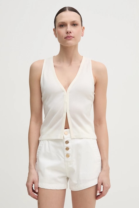 Calvin Klein Jeans bluza femei, culoarea bej, neted, J20J225316
