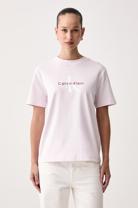 Calvin Klein Jeans Tričko dámské bavlněné růžové LV047B865G
