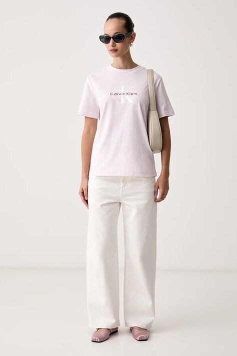 Calvin Klein Jeans T-shirt γυναικείο βαμβακερό ροζ LV047B865G