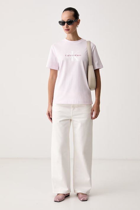 Calvin Klein Jeans T-shirt γυναικείο βαμβακερό ροζ LV047B865G