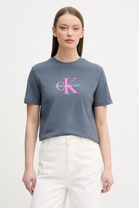 Calvin Klein Jeans tričko dámské bavlněné modré LV047B865G