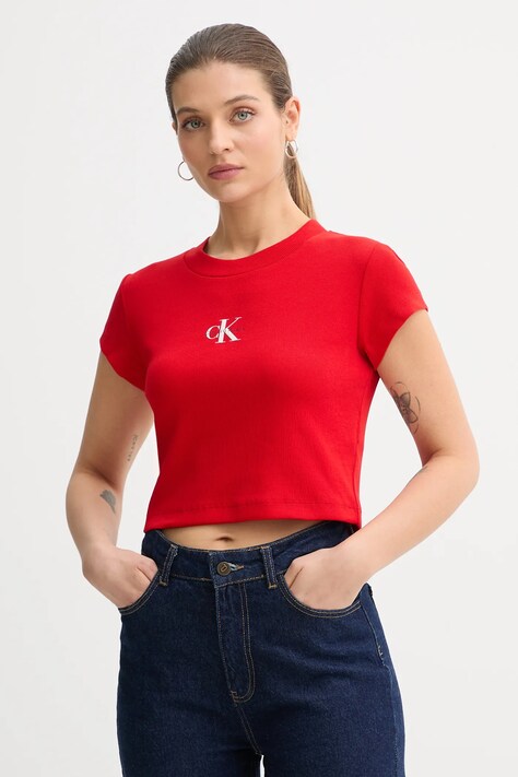 Calvin Klein Jeans t-shirt damski kolor czerwony LV047AB802