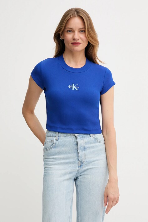 Tričko Calvin Klein Jeans dámske, biela farba, LV047AB802