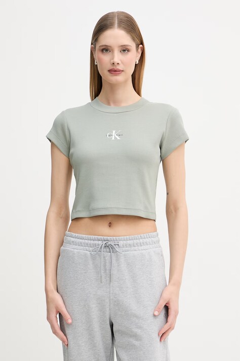 Calvin Klein Jeans t-shirt damski zielony LV047AB802