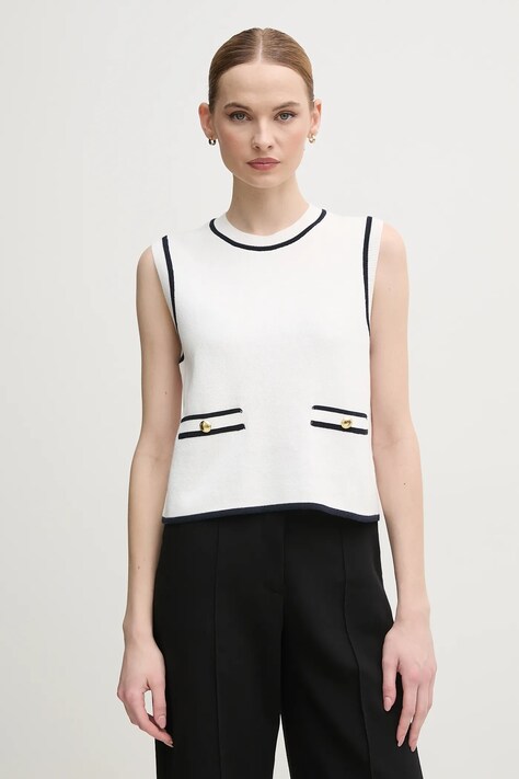 Памучен елек Barbour Amy в бяло LKN1619WH71