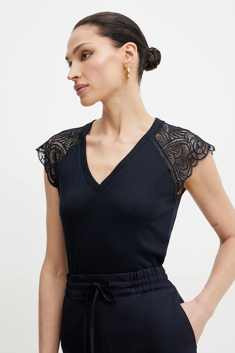 Morgan tricou DMEG femei, culoarea albastru marin, DMEG