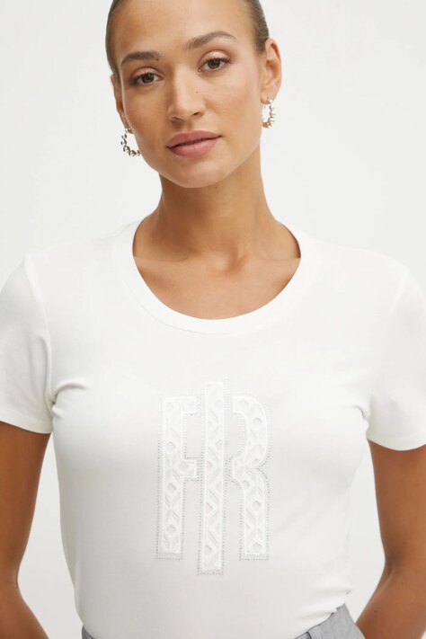 Fracomina tricou femei, culoarea bej, FR25ST3004J44909