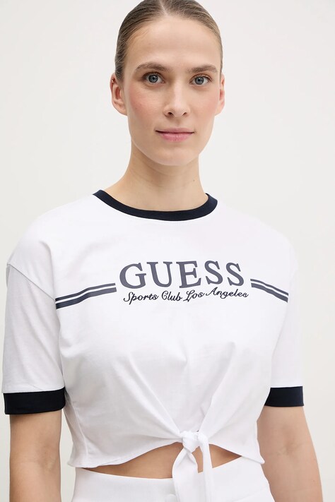 Bavlněné tričko Guess bílá barva, V5GI05 I3Z14