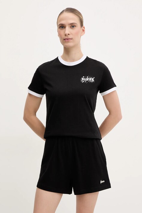 Guess tricou din bumbac FRESIA femei, culoarea negru, V5GI11 I3Z14