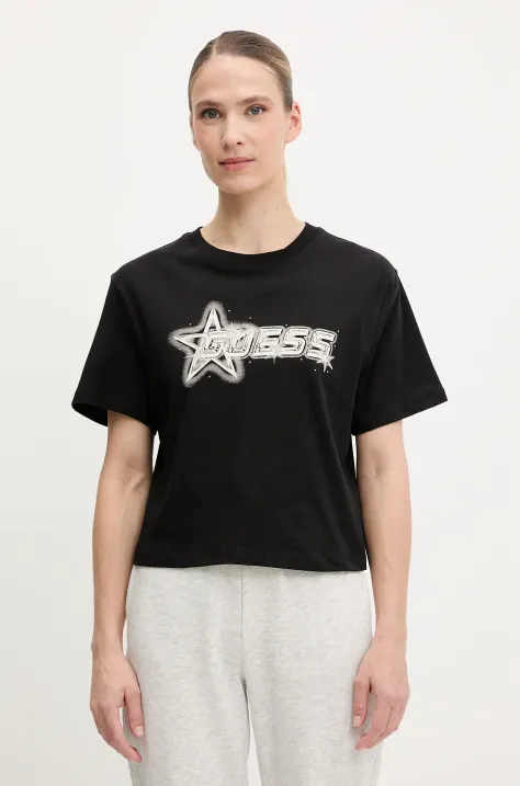 Guess t-shirt bawełniany dziecięcy ARDISIA damski kolor czarny V5GI12 K9RM1