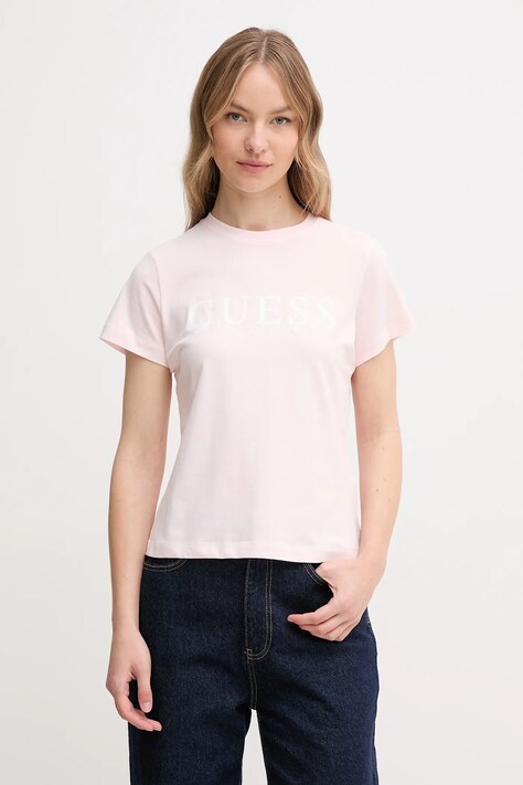 Guess tricou KAMELIE femei, culoarea roz, V5GI15 J1314