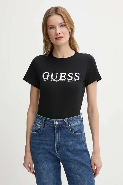 Tričko Guess KAMELIE černá barva, V5GI15 J1314
